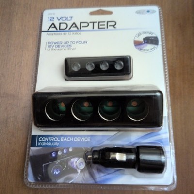 12 Volt Power Adapter With 4 Sockets On/Off Push Button For Each Socket