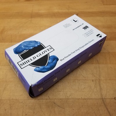 'Wrap Tite GLVPFL-L Blue Powder Free Vinyl Disposable Gloves, Large - NEW