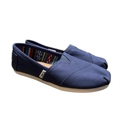 TOMS Classic Navy Canvas Slip On Flats Womens US 6 EU 36.5 New In Box