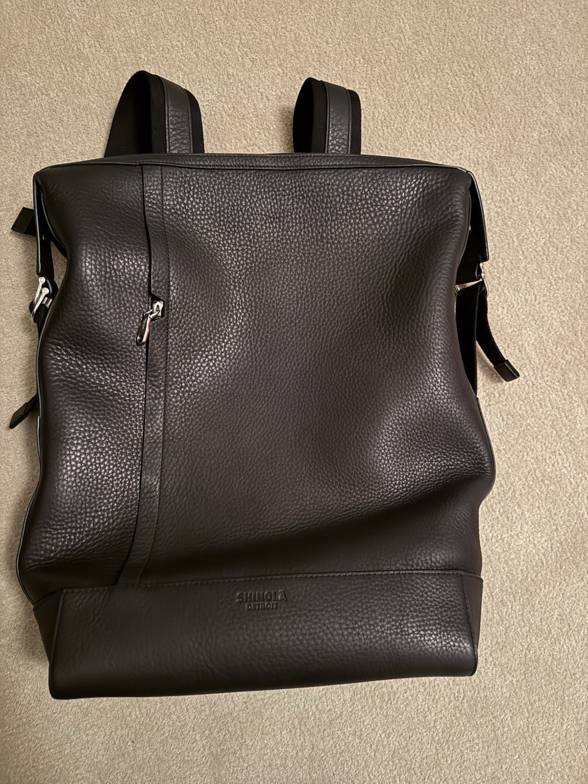 Shinola Detroit USA Canfield Black Embossed Leather, 15" Lap