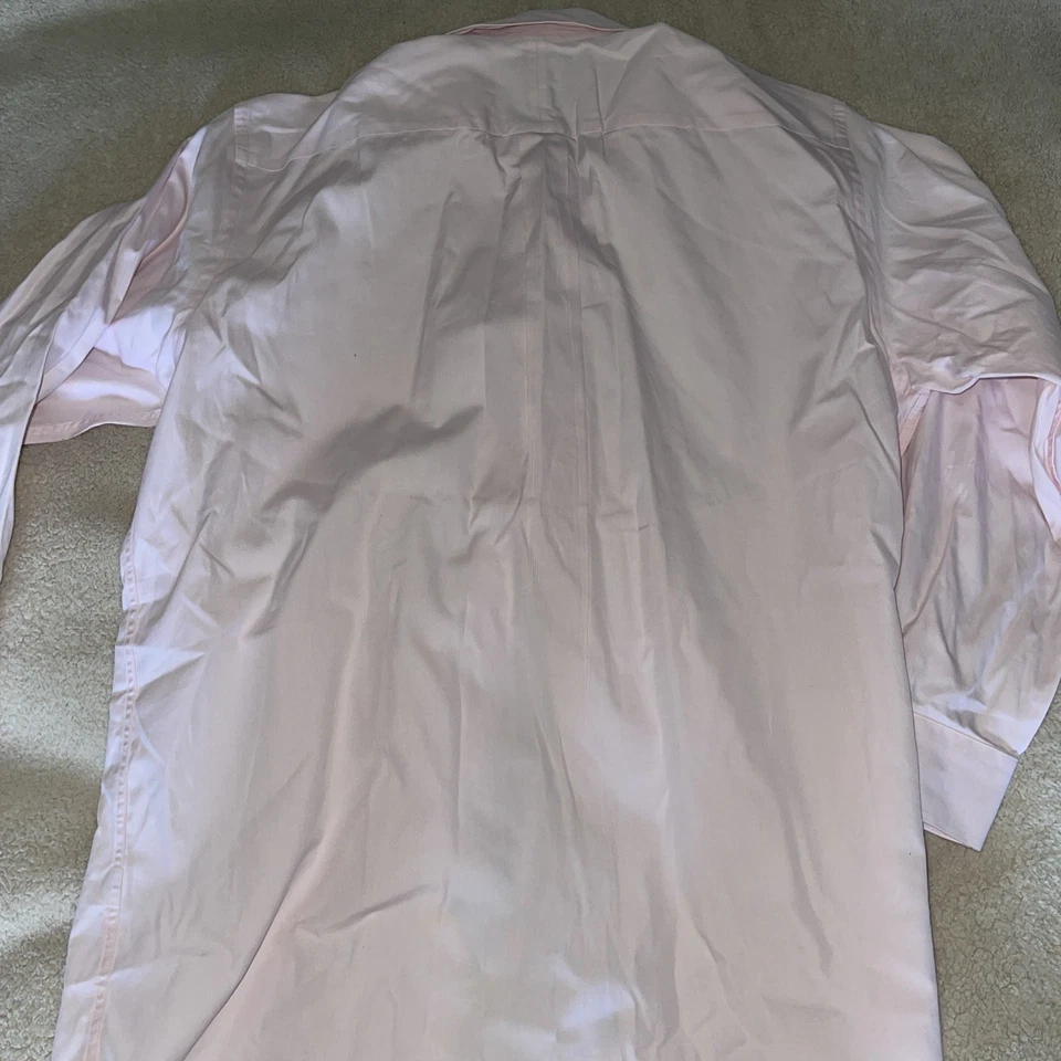 Camisa Kenneth Roberts Para Hombre L Rosa Talla 16 Manga Larga Con Botones Vestido Informal! Foto 3 de 3