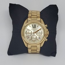 Michael Kors MK5798 Women's Mini Bradshaw Gold Chronograph Watch 36mm NEW BATT