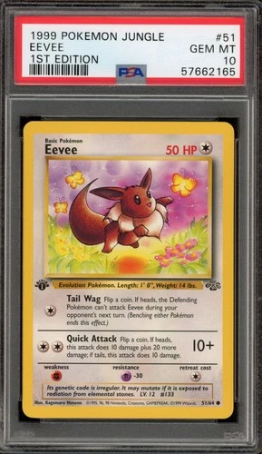 Pokemon Eevee Jungle 1st Edition #51 PSA 10 Gem Mint