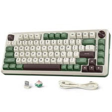 Wireless Mechanical Gaming Keyboard, 75 Hot Swappable, RGB, Volume Knob