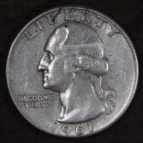 1961 P • Washington Quarter 25C - *Type B Reverse* XF++++ *Rare* 90% Silver #13