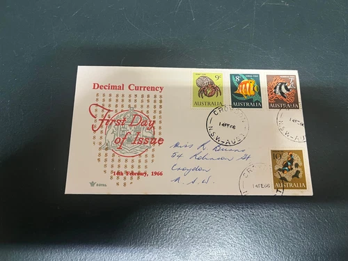 545) 25-2-25 - Australia FDC cover - 1966 - Decimal Currency (crab & fish)