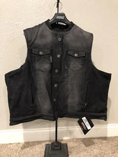 Speed and Strength Women’s Glory Daze Denim Motorcycle Vest Black 4XL