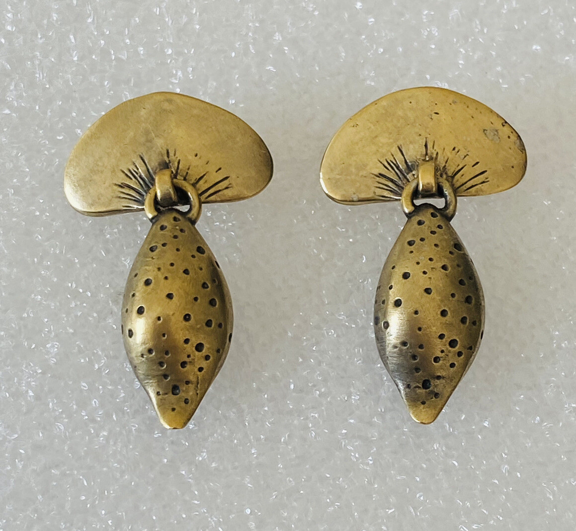 Vintage Celia Landman Modernist Gold Vermeil Sterling Silver Dangle Earrings