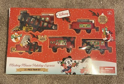 MICKEY MOUSE HOLIDAY EXPRESS 21 PIECE TRAIN SET 15FT TRACK 3D