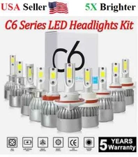 H1/H4/H7/H11/H13/9005/06/5202/9007/9012 LED Headlight Kit 6500K White Hi/Lo Bulb