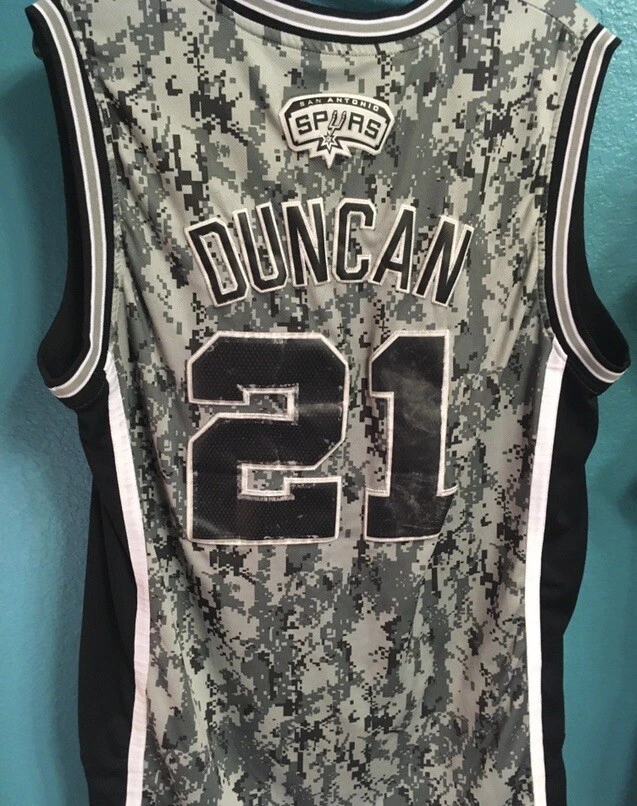 San Antonio Tim Duncan Mens XL Jersey Camouflage Logo | eBay