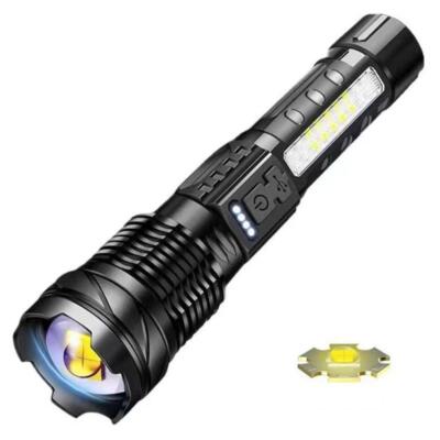 LED Flashlight Bright Powerful Zoom Camping Torch Type C Rechargeable Outdoor 
