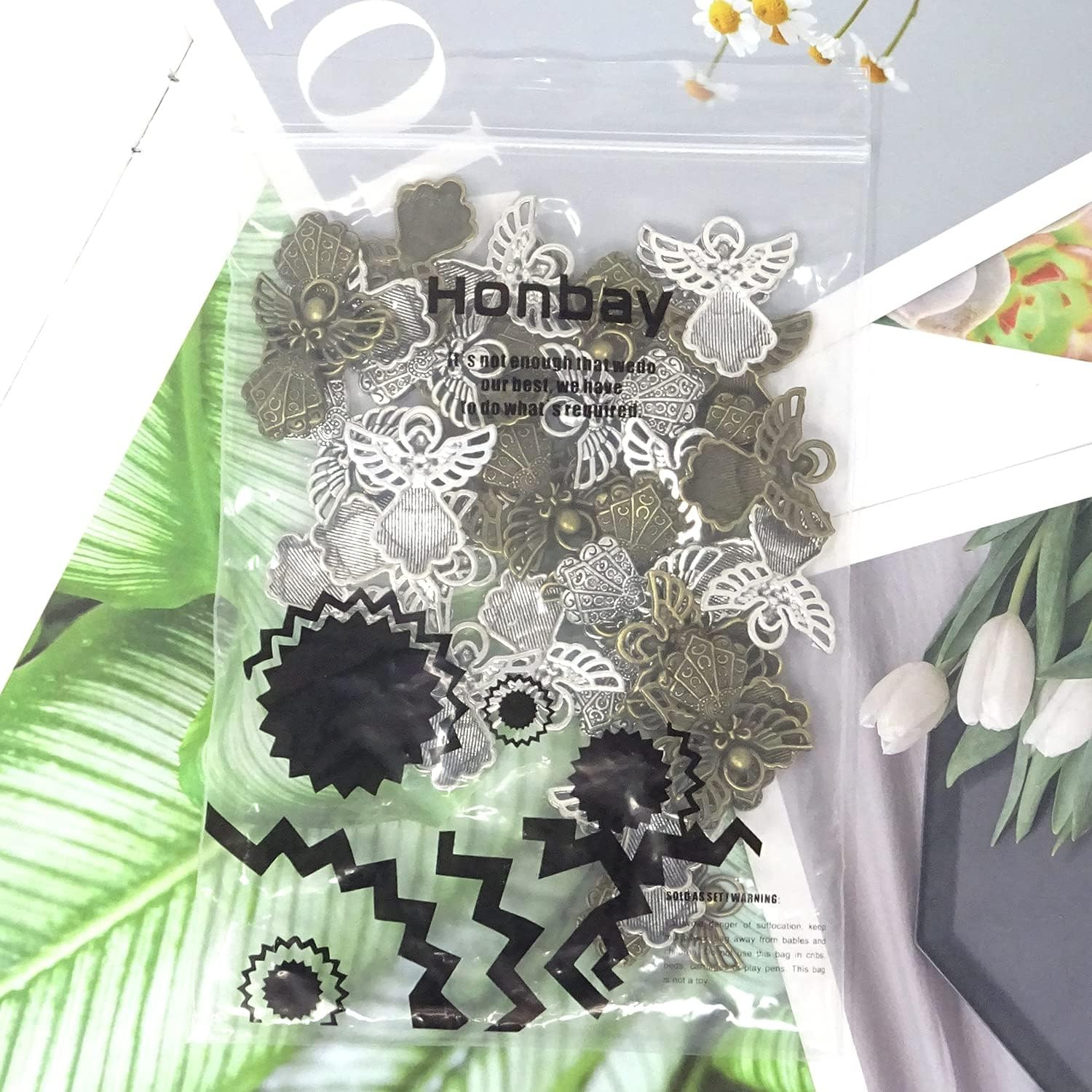 40PCS Antique Alloy Angel Charms Pendant Angel Ornaments for Necklaces, Bracelet