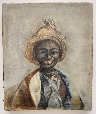 Oil/Canvas painting of African American Boy Charleston W.A. Walker? Relined