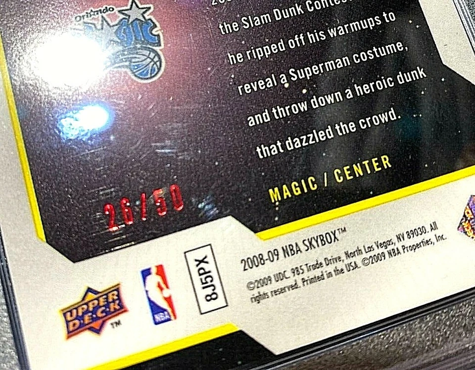 PSA 5 EX 2008 Skybox Metal PMG ROJO Gemas de metales preciosos Dwight Howard/50 G1049 Foto 4 de 4