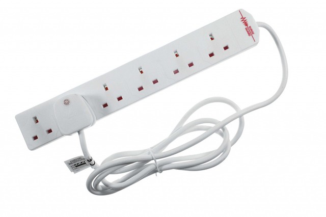 5x Eurosonic 2m 4-Gang Surge Protected Extension Lead