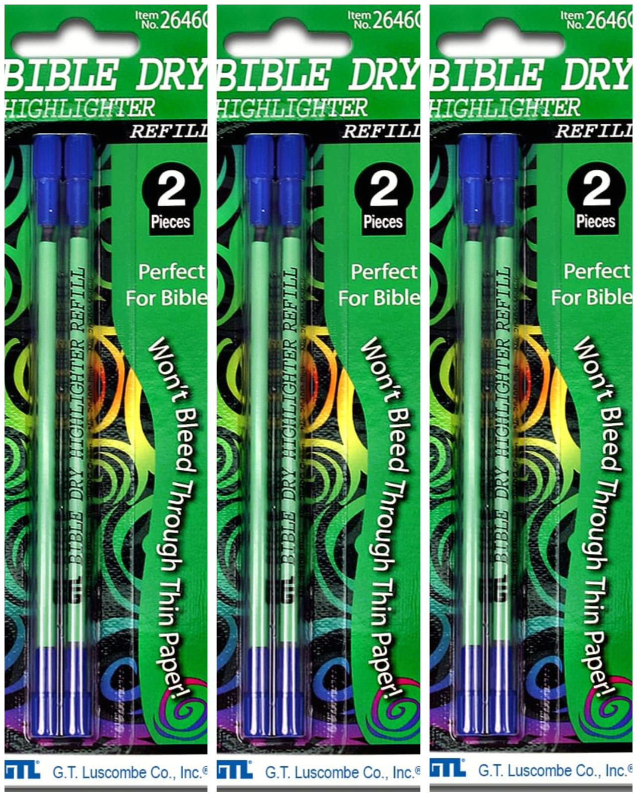 6 Refills Gtl Green (3 Packs Of 2) Vibrant Color