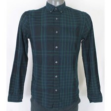 Vintage Burberry Brit Green Nova Check Plaid Slim Fit Button Up Shirt M