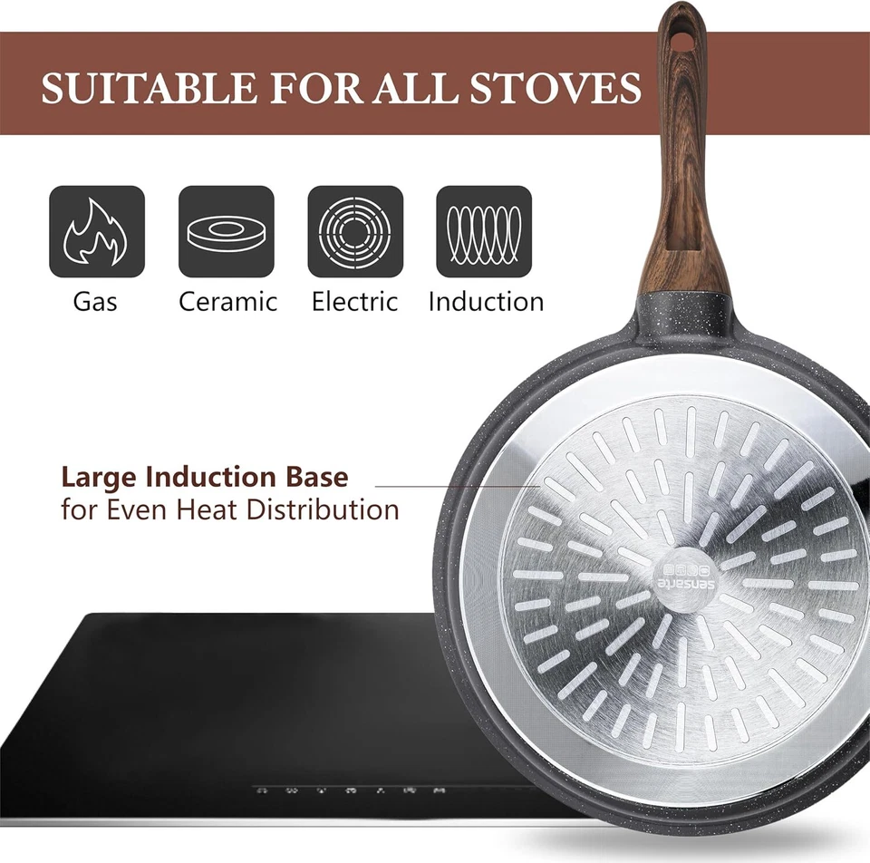 SENSARTE Nonstick Cookware Set 13-Piece, Non Stick Pots and Gray - Image 4 of 4