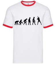 Evolution of Man Baseball - Mens Ringer - Base Ball Player Bat Love
