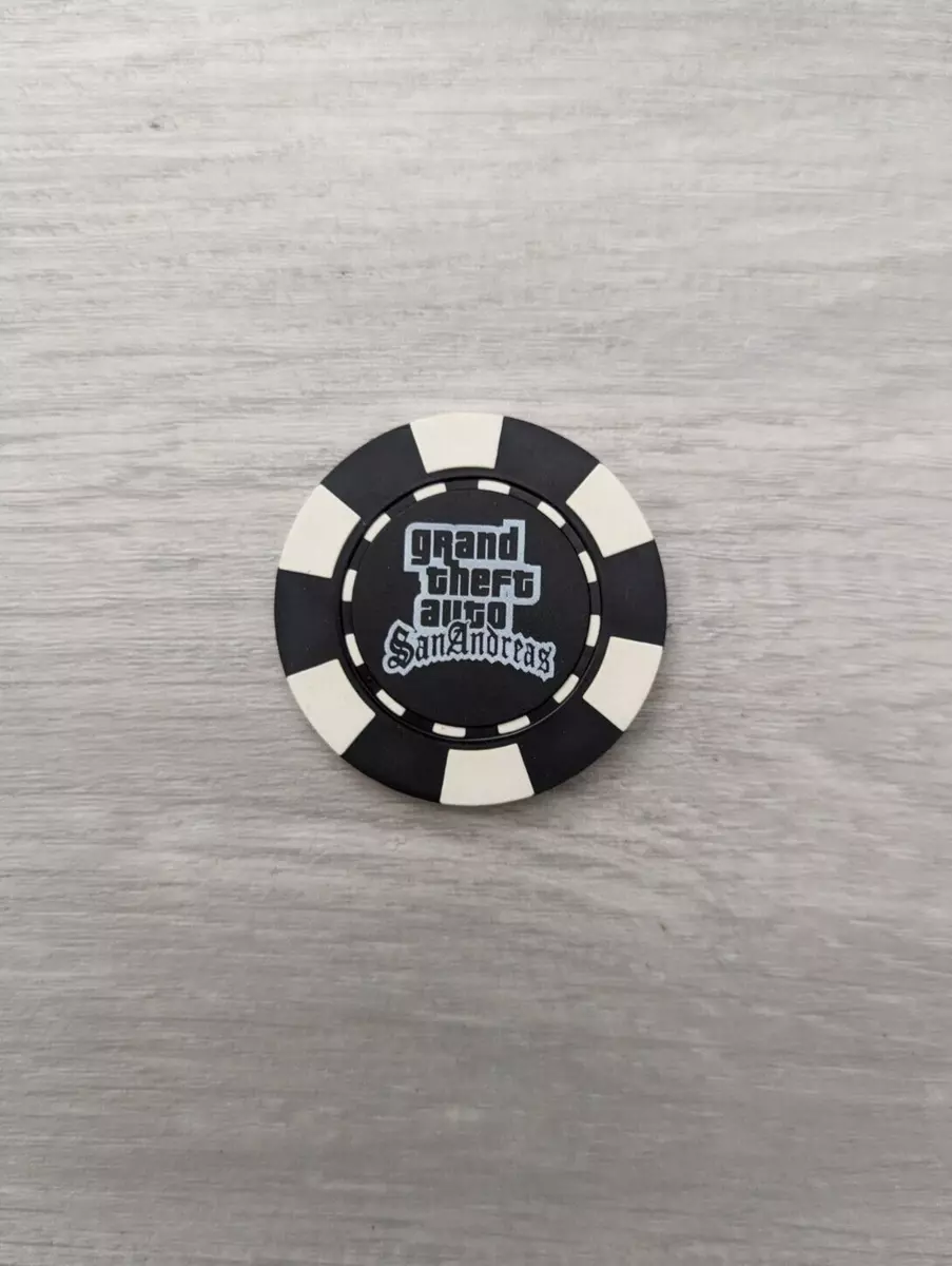 GTA San Andreas Poker Chip, Rockstar Video Game Promo Items, Color: BLACK