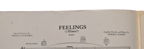 Vintage Sheet Music "Feelings" English (Albert) & Spanish (Fundora) Lyrics 1975 - Picture 6 of 7