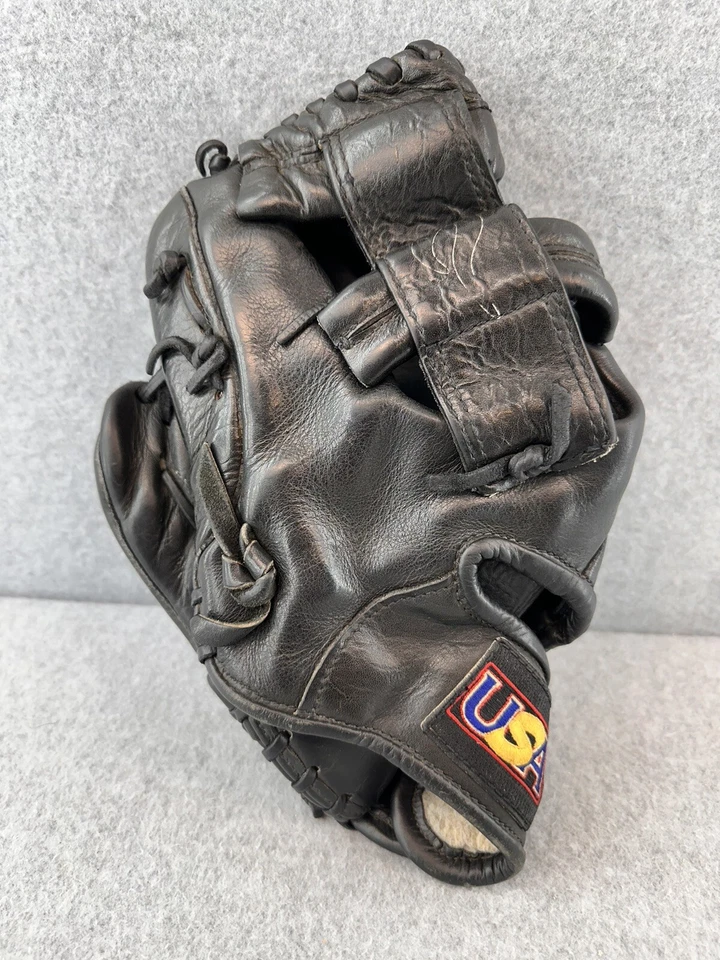 "Guante de béisbol de cuero negro Nokona American Defender AMG-1250 12"" LHT de colección" Foto 3 de 4