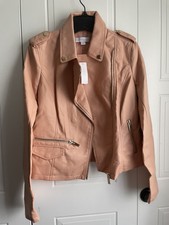 New York And Company Pink Faux Leather Jacket, Size S