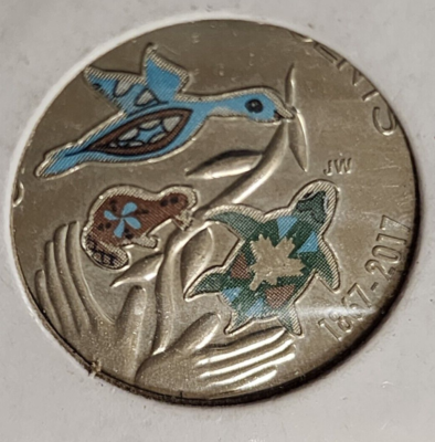 Canada 1867-2017 25 Cents Colored 150th Anniversary Hope For A