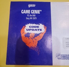 Nintendo NES Galoob Game Genie Volume 2 NO. 1 Issue Code Update