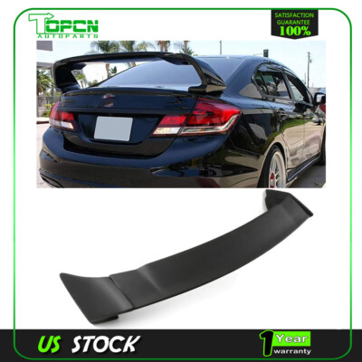 Fits 12-15 Civic 4DR Sedan Mugen Style Rear Trunk Spoiler Wing Un Black