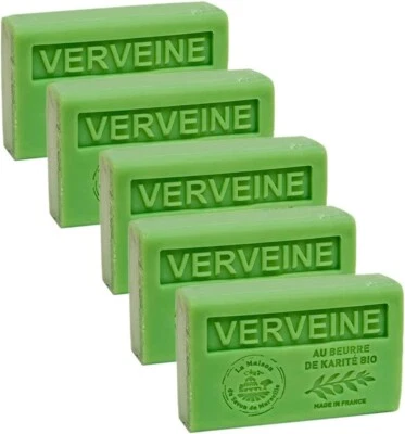 MAISON DU SAVON 5 x 125g Riegel - Französische Seife mit Eisenkrautduft und Bio Sheabutter