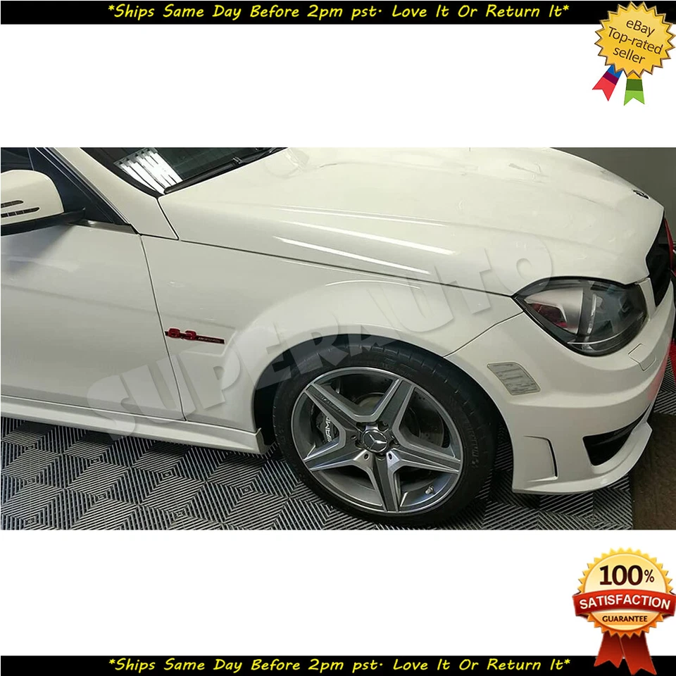 Lámpara marcadora lateral LED delantera transparente para 08-11 Mercedes-Benz W204 C300 C350 C63 SL65 Foto 2 de 2