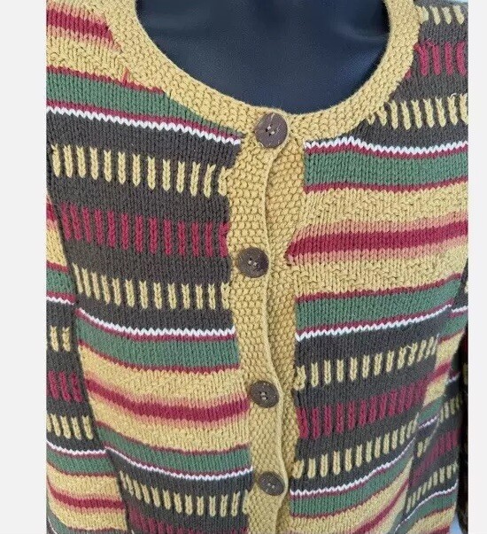 Orvis Colorblock Patchwork Knit Sweater Size Smal… - image 9