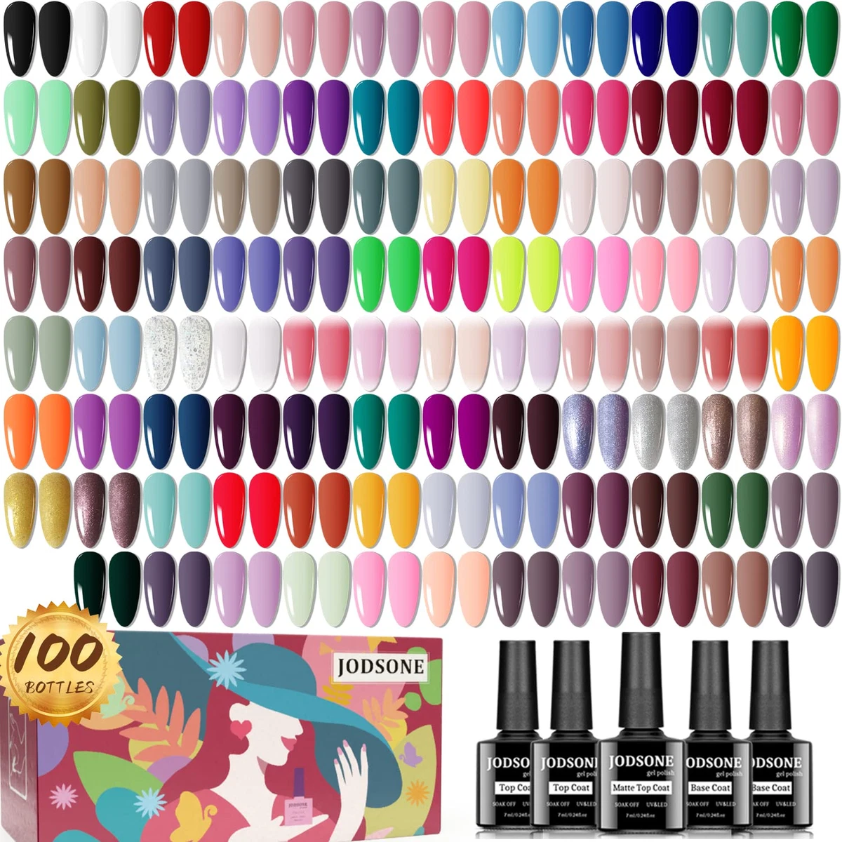 GetUSCart- Beetles Gel Nail Polish Kit with Uv Light Starter Kit 6 Colors  Snow White Soft Pink Nude Gel Polish with Base Gel Top Coat Cuticle Oils  Nail Accessories for Girls Women