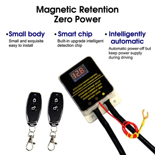 12V Remote Car Battery Disconnect Switch w/LED Display Battery Drain Prevention - Picture 11 of 16