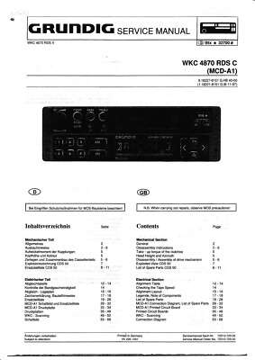 Service Schaltpläne-Schema für Grundig WKC 4870 RDS 