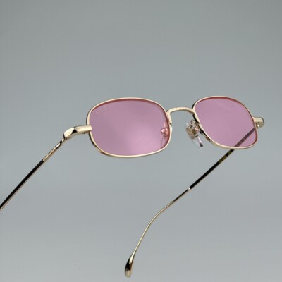 Gucci Women AUTHENTIC Sunglasses Gold Pink Rectangle GG1648S  display picture 2