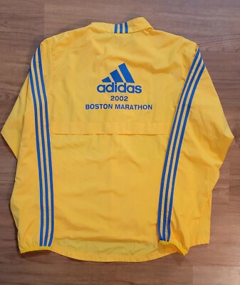 Adidas 2002 Boston Marathon Windbreaker Jacket Size 2XL Yellow