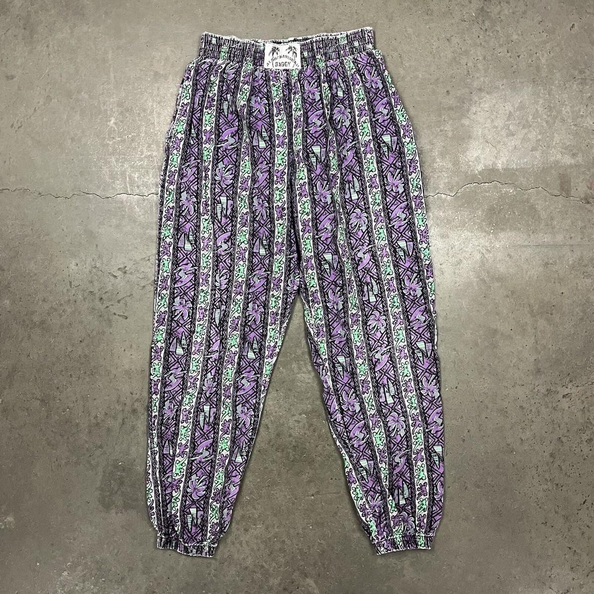 Vintage 80s 90s Aloha Hawaiian Baggy All Over Print Pants