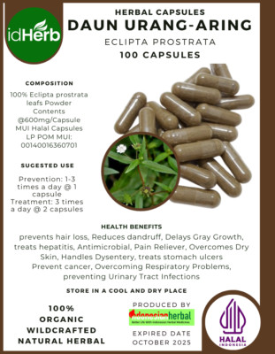 [idHerb] CAPSULES URANG ARING ECLIPTA PROSTRATA L. NATURAL ORGANIC ...