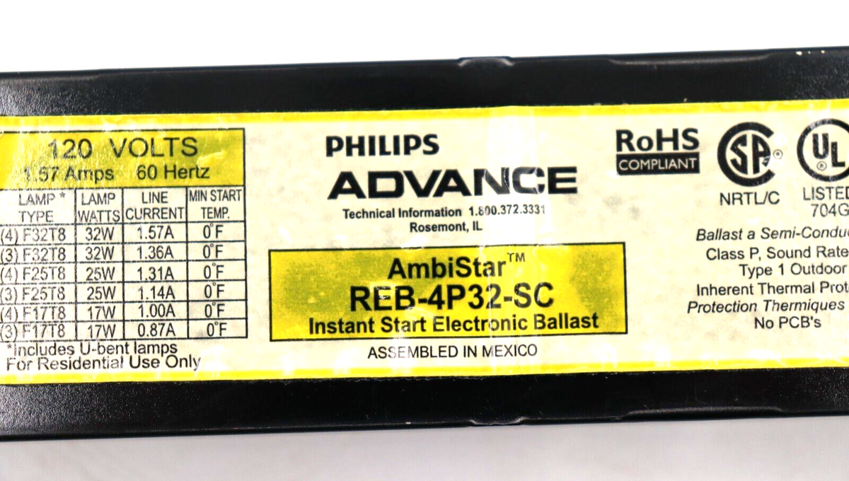 Advance Electronic Residential Ballast REB-4P32-SC