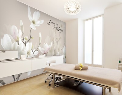 3D White Petals O3629 Business Wallpaper Wall Mural Self-adhesive Commerce Eve