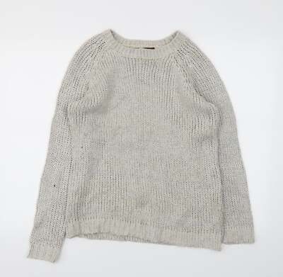 GLASSONS Damen Pullover Grau Rundhals Acrylmischung Größe L