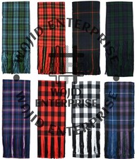 Scottish Highland Scarf Handmade CLAN Tartan Fabric kilt SASH SCARF "90" X "12"