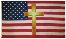 3x5 American USA Christian Cross 3'x5' Jesus Flag 5x3 Grommets 100D