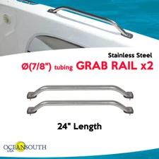 Oceansouth Two Boat Grab Rails 24" x 7/8" Stainless Steel 