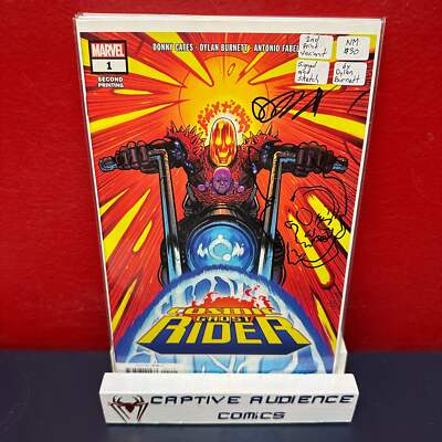 Cosmic Ghost Rider #1 - 2nd Print Variant - Signed and Sketch by Dylan Burnett -