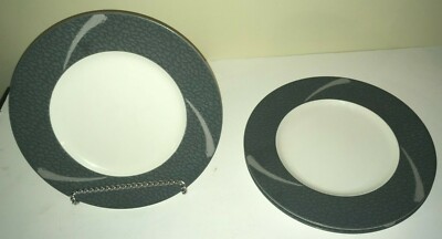 (3) Noritake AMBIENCE CHARCOAL 9 1/2'' Luncheon Plates