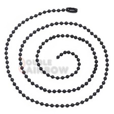 C21 30"inch Men stainless steel Solid Black 3mm ball bead necklace chain link